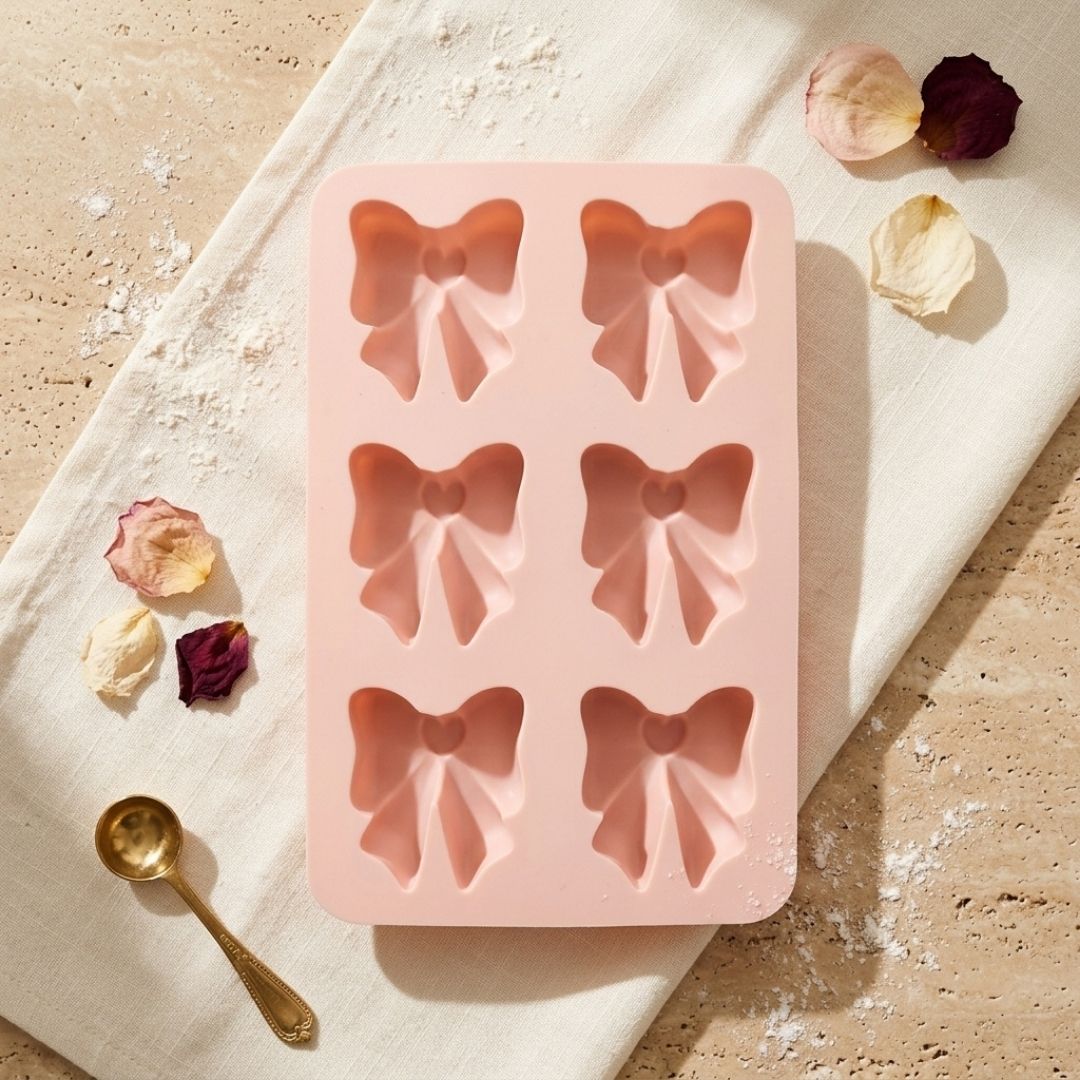 Bow Silicone Mold, 6 Cavity Multipurpose Baking & Craft Mold