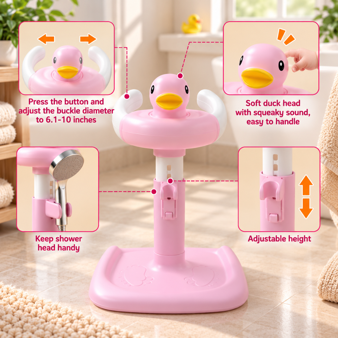 Baby Bath Stand for Kids & Toddlers | Adjustable Height & Width | Frog & Duck