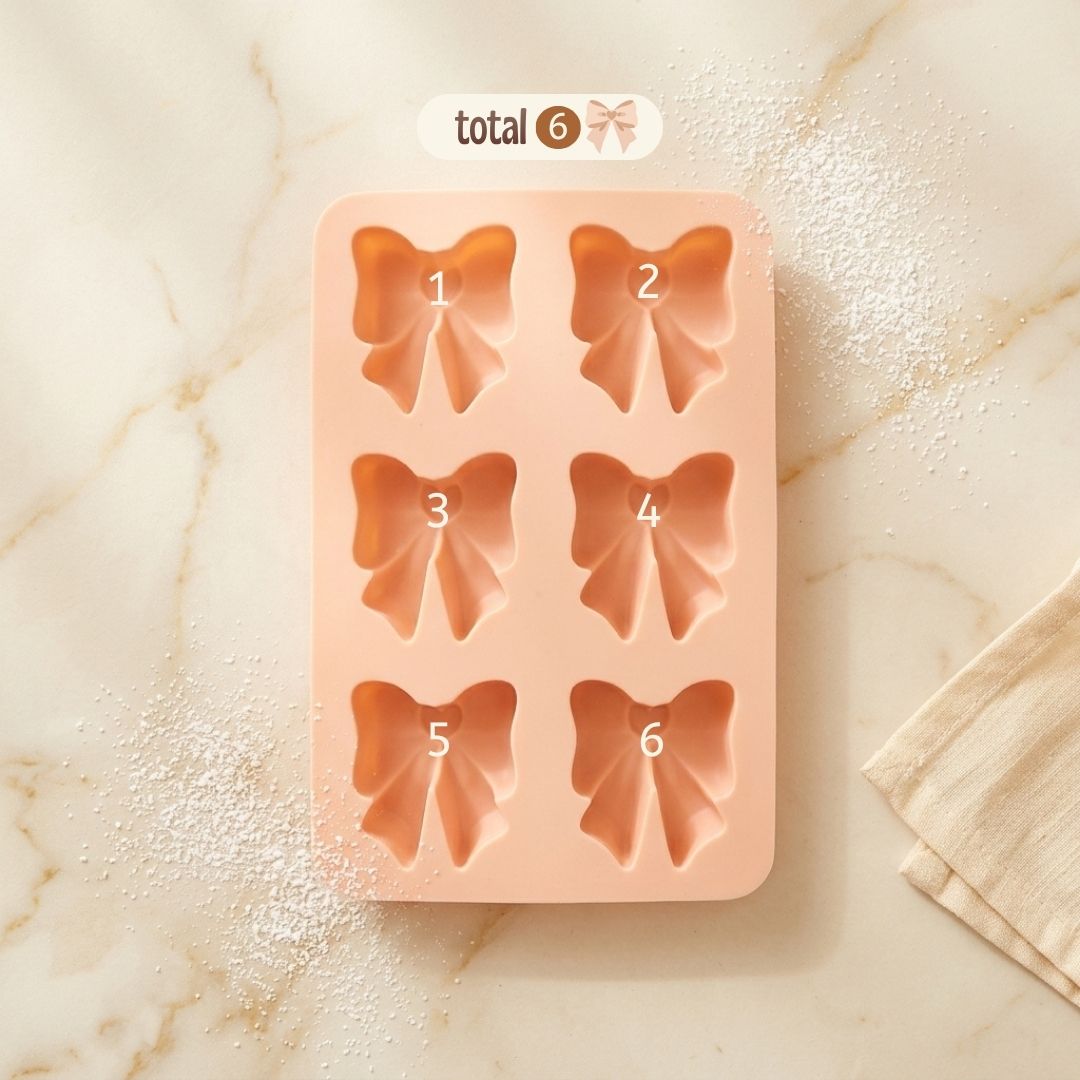 Bow Silicone Mold, 6 Cavity Multipurpose Baking & Craft Mold