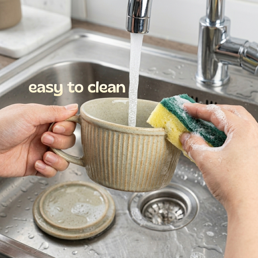 Ceramic Soup Cup with Multi-functional Lid & Saucer