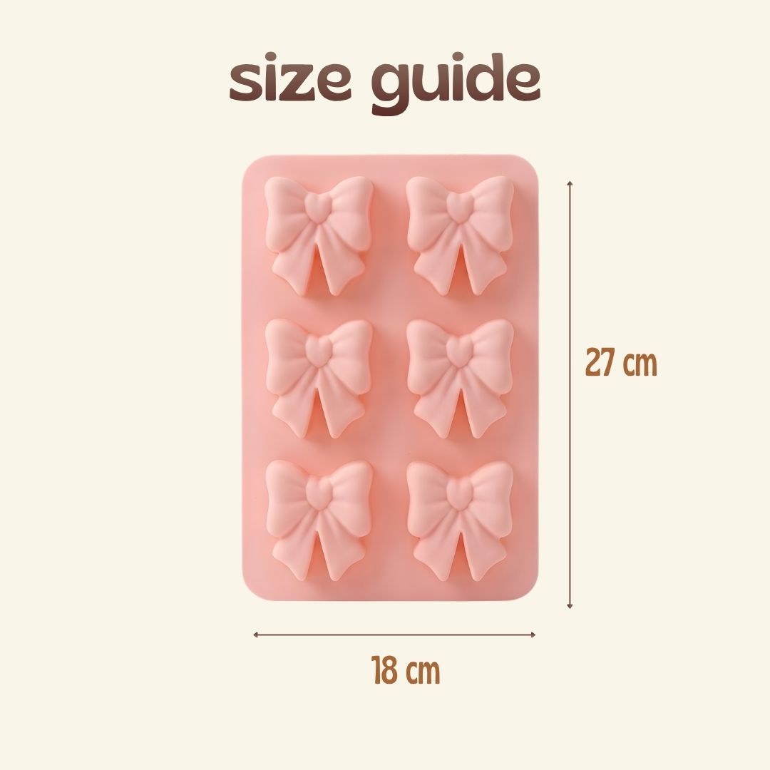 Bow Silicone Mold, 6 Cavity Multipurpose Baking & Craft Mold