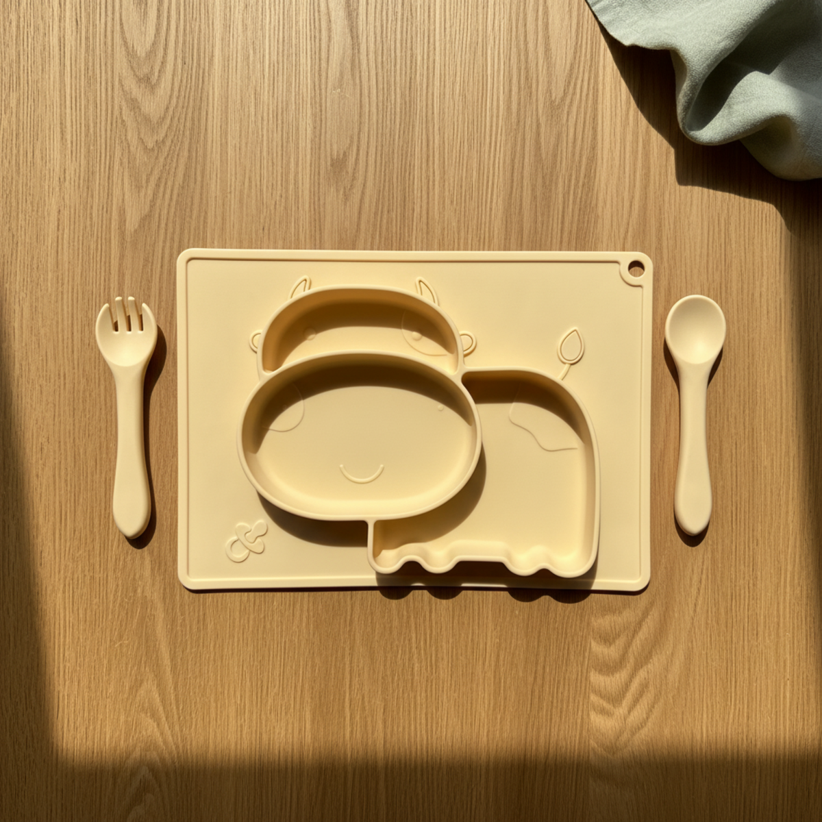 Meal Time Set | Soft Silicone Meal Plate with Animal Shapes for Kids