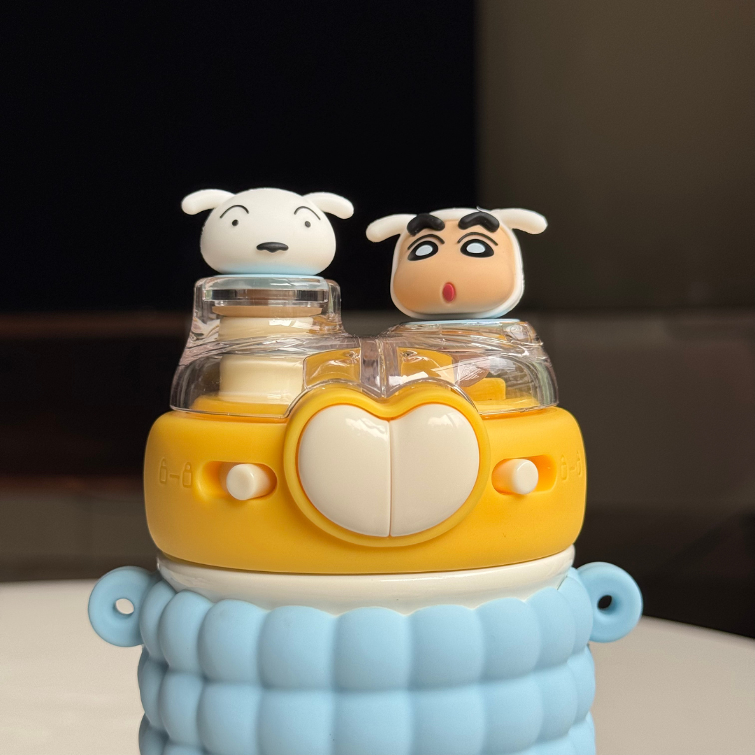 Shinchan Double Head Drink Stainless Steel Bottle | Insulated bottles for Toddlers|  520 ml