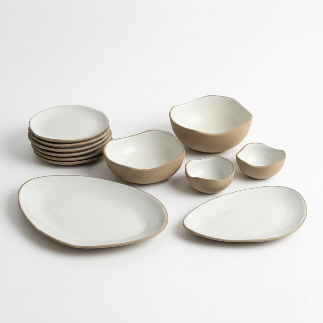 Snack Platter Set | 12-Piece Ceramic Serveware Set