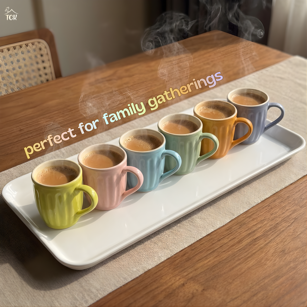 Ribbed Ceramic Pastel Cups