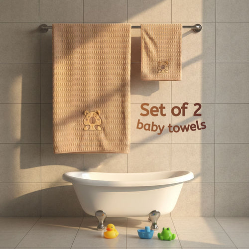 Ultra-Soft Baby Towel| ToddlerTeddy Bear Towel | Set of 2 | For Daily Use and Gifting
