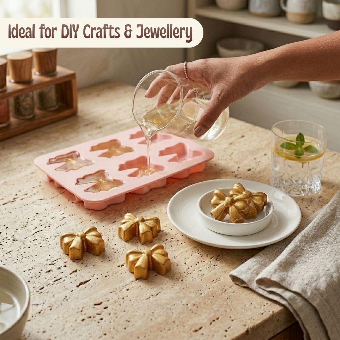 Bow Silicone Mold, 6 Cavity Multipurpose Baking & Craft Mold