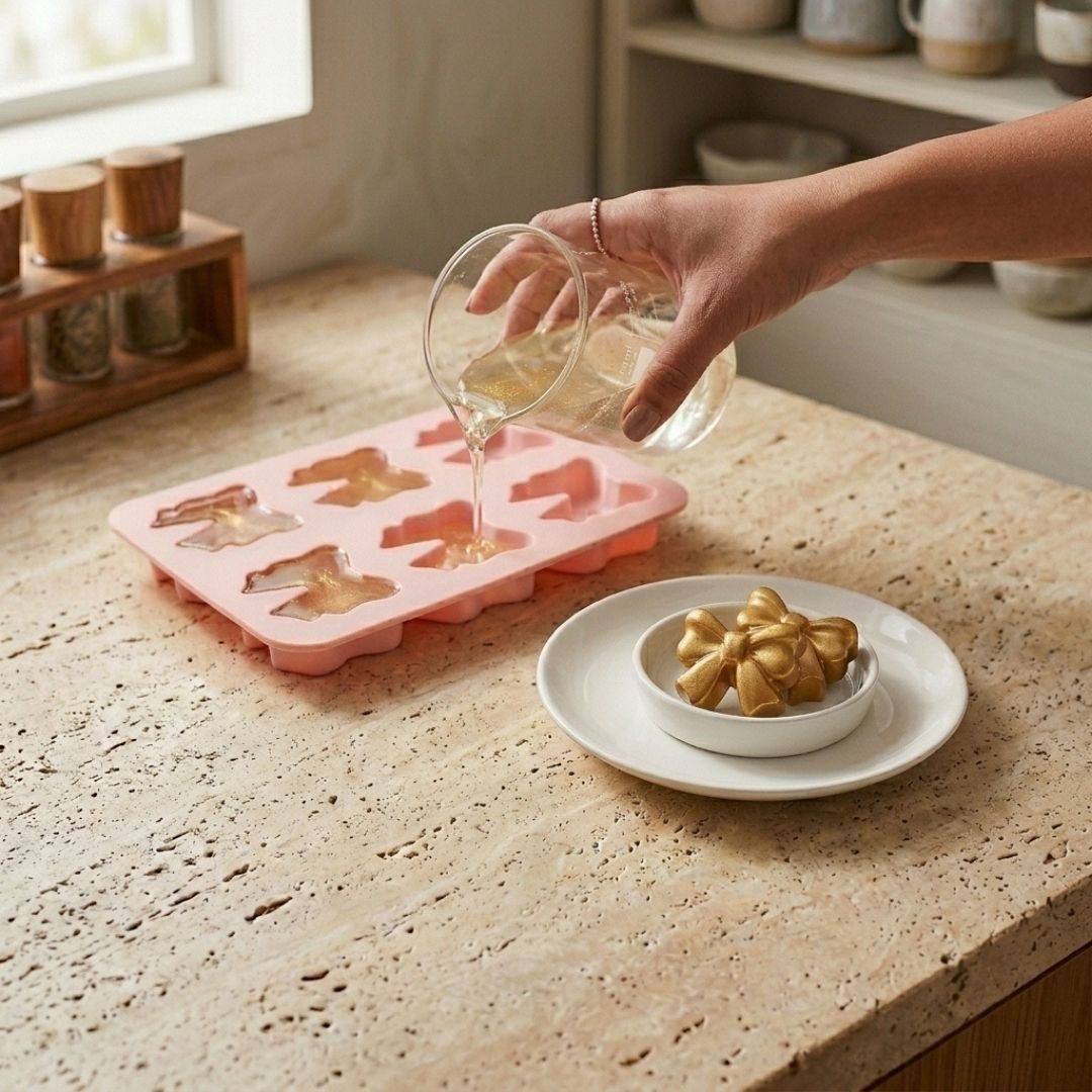 Bow Silicone Mold, 6 Cavity Multipurpose Baking & Craft Mold