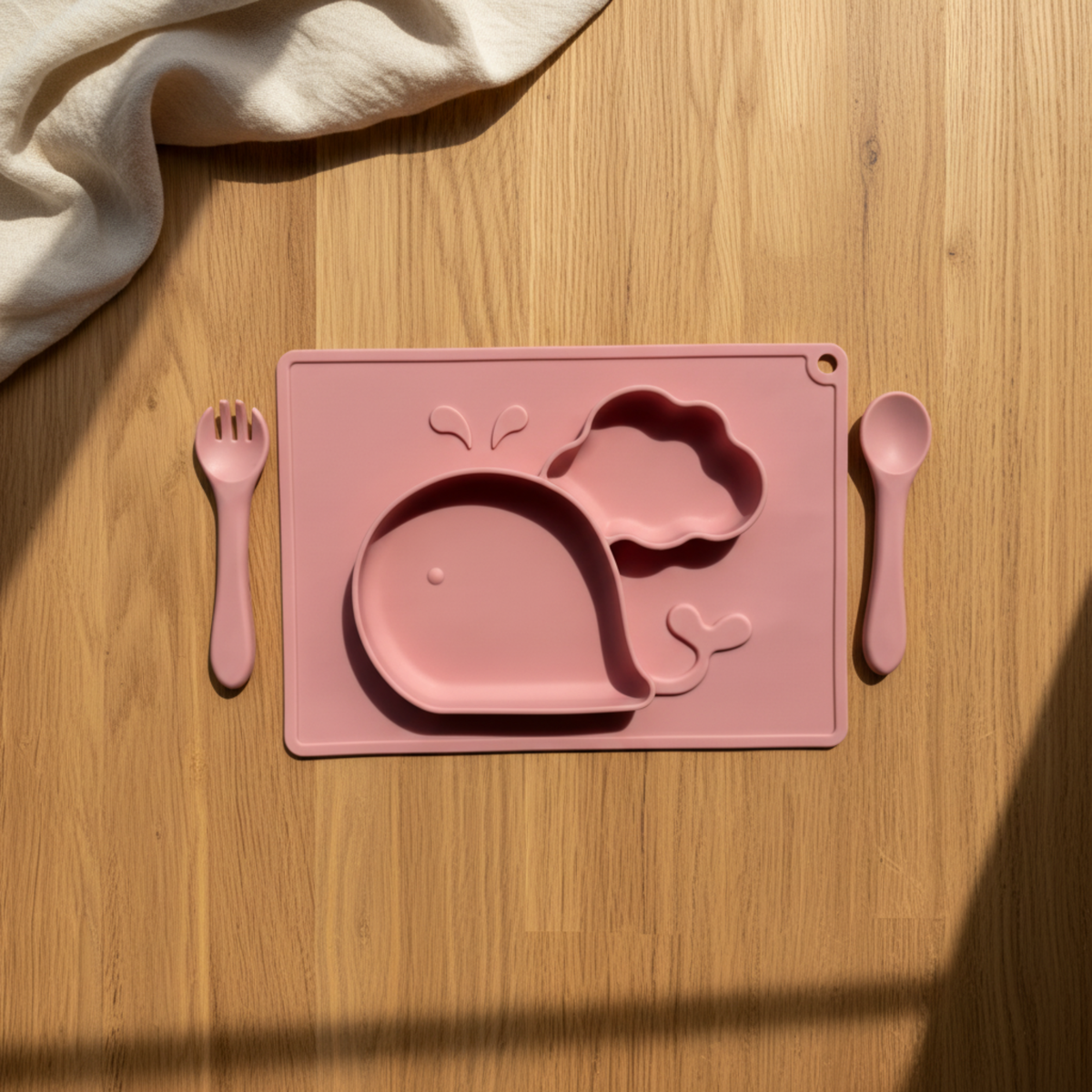 Meal Time Set | Soft Silicone Meal Plate with Animal Shapes for Kids
