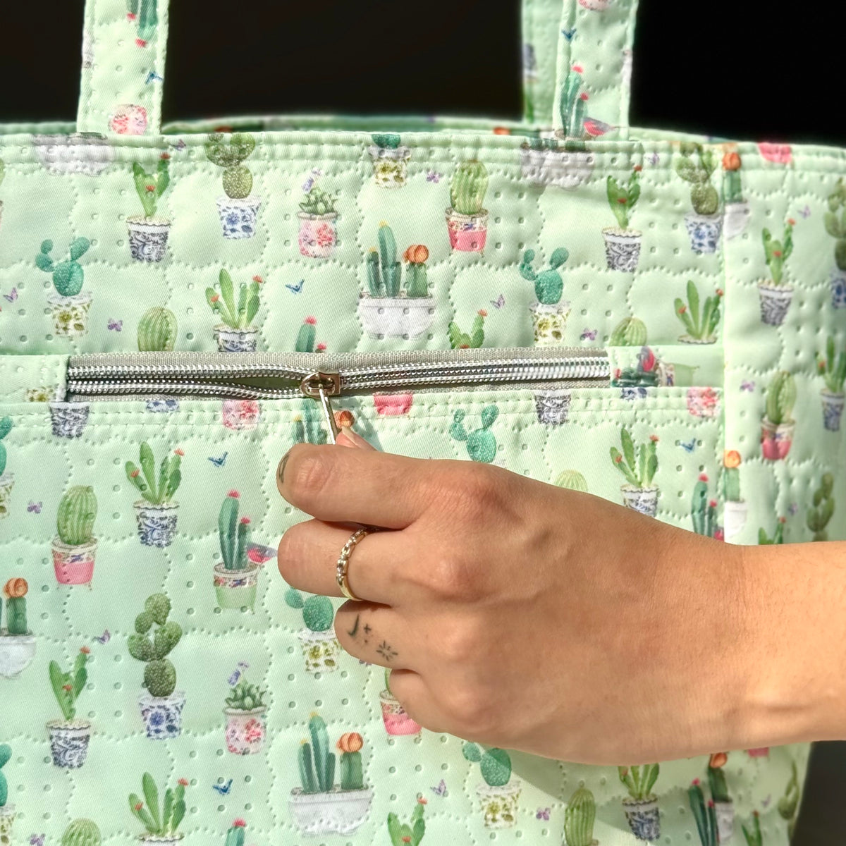 Mini Tote Bag | Quilted Water Resistant Tote Bag