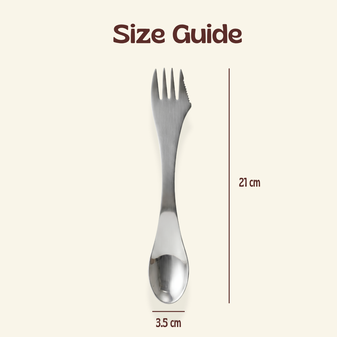 3-in-1 Stainless Steel Spork & Butter Knife | Spoon & Fork