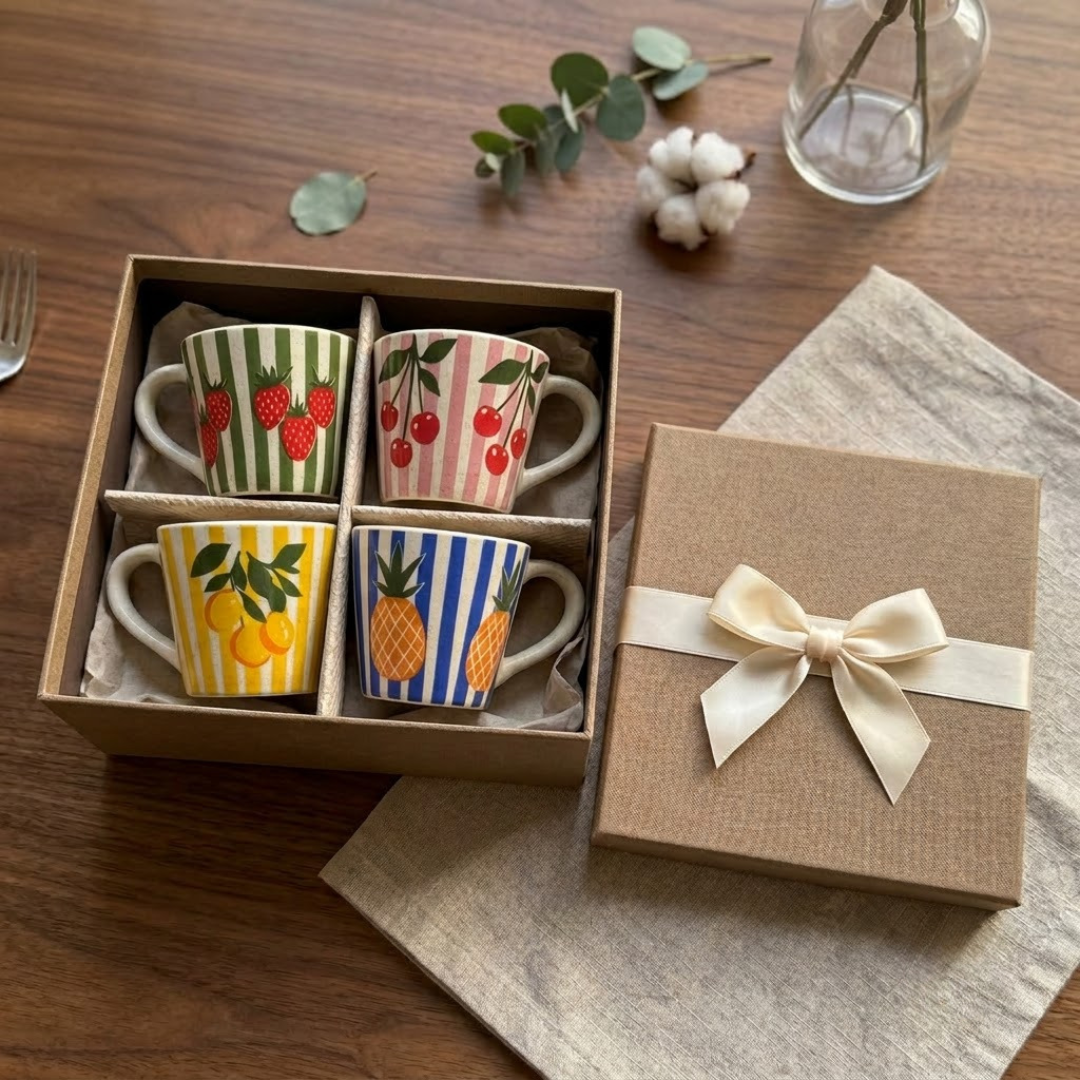 The Fruitea Cup Collection | Set of 4 Cups | Tea cups set