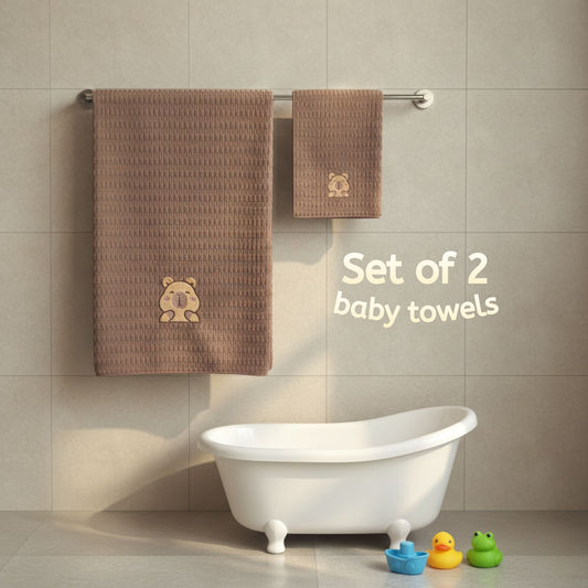 Ultra-Soft Baby Towel| ToddlerTeddy Bear Towel | Set of 2 | For Daily Use and Gifting
