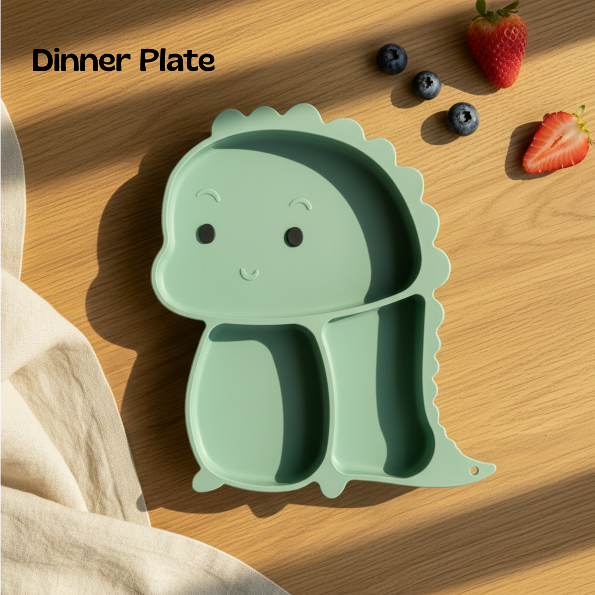Green Dino Baby's Meal Set | 9 piece silicone meal set for babies and toddlers
