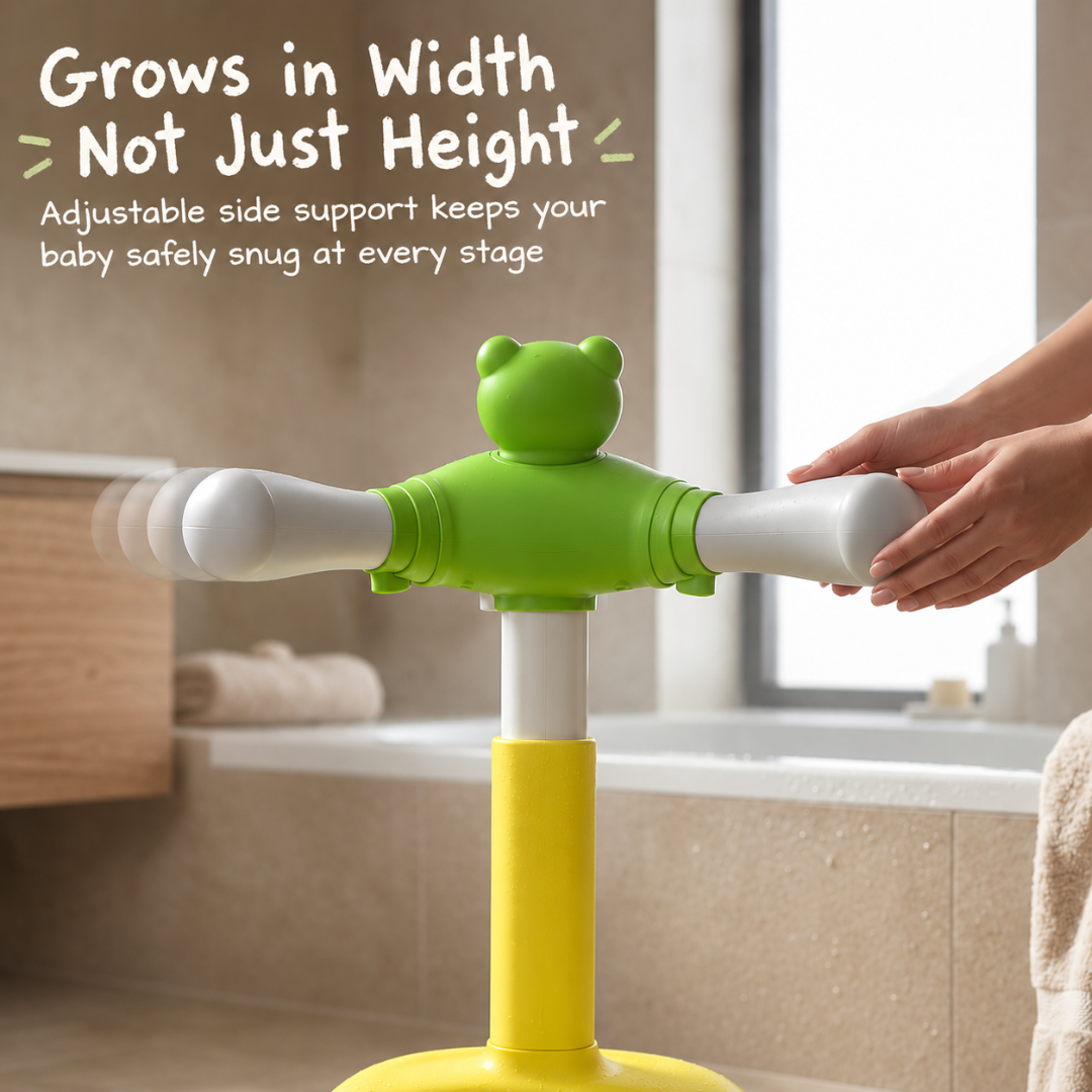 Baby Bath Stand for Kids & Toddlers | Adjustable Height & Width | Frog & Duck