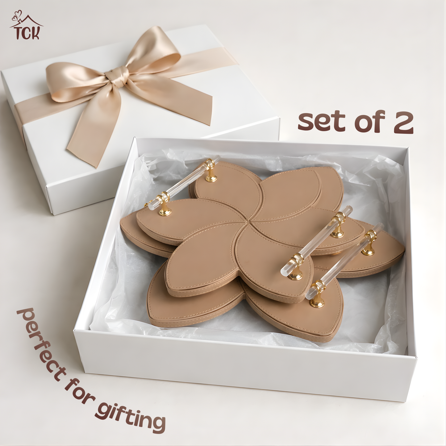 Luxe Faux Leather Serving & Décor Tray (Set of 2)