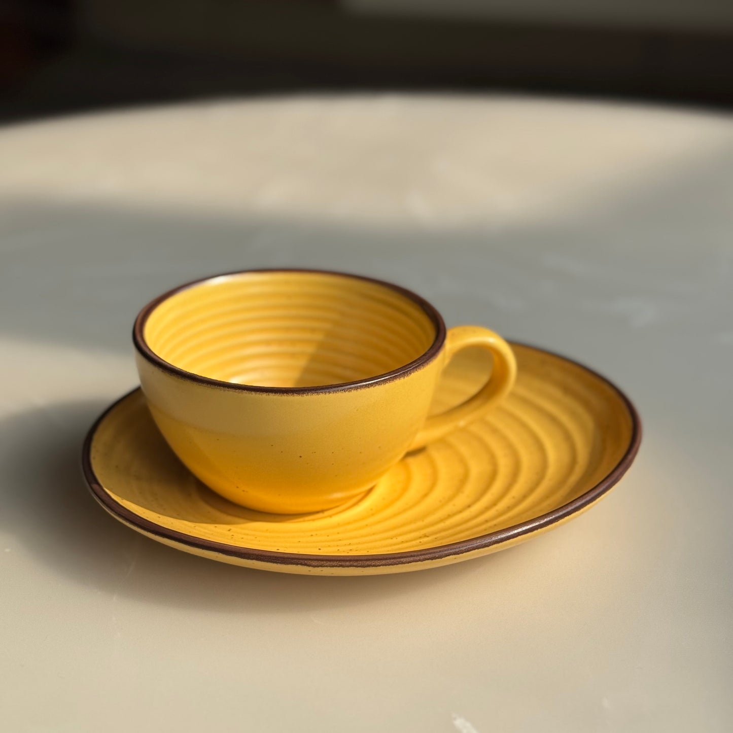 Patterned Ceramic Cup & Saucer Set