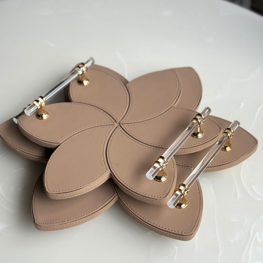 Luxe Faux Leather Serving & Décor Tray (Set of 2)