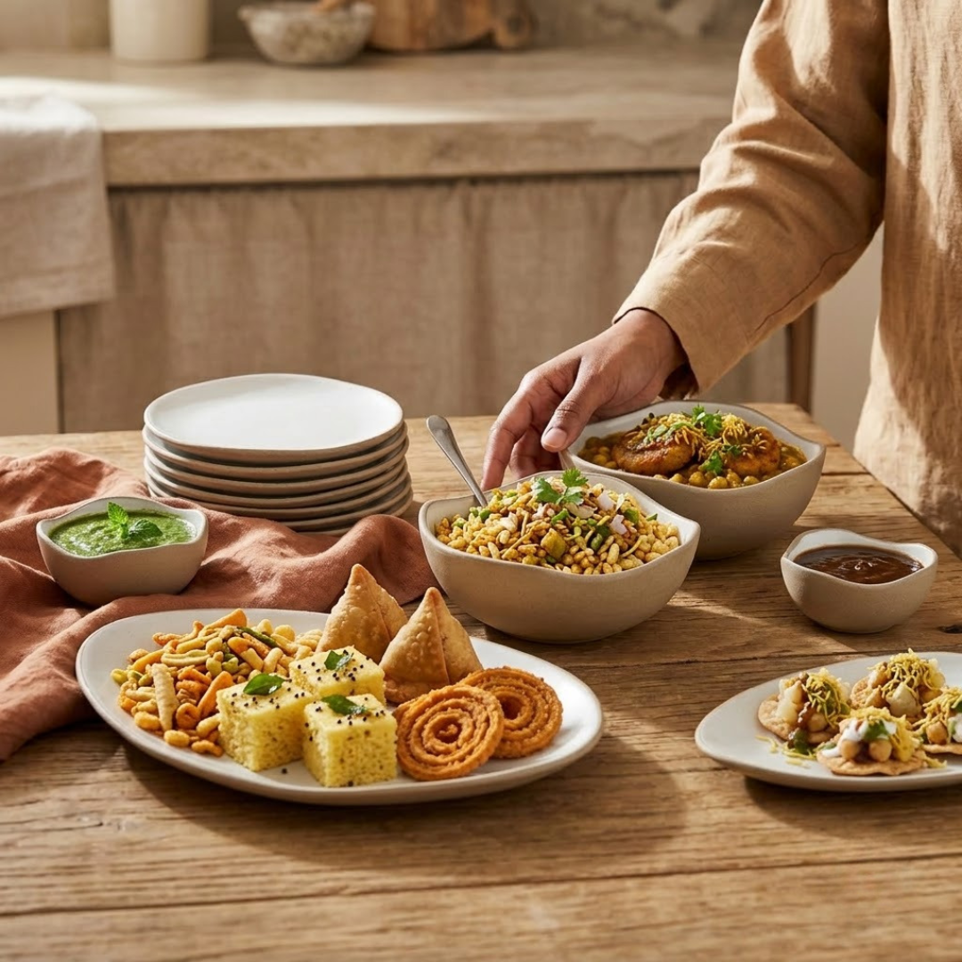 Snack Platter Set | 12-Piece Ceramic Serveware Set