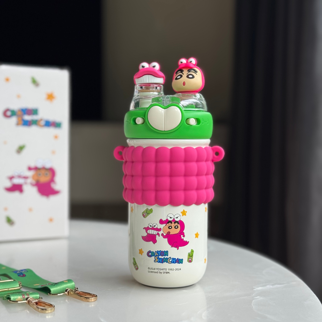 Shinchan Double Head Drink Stainless Steel Bottle | Insulated bottles for Toddlers|  520 ml