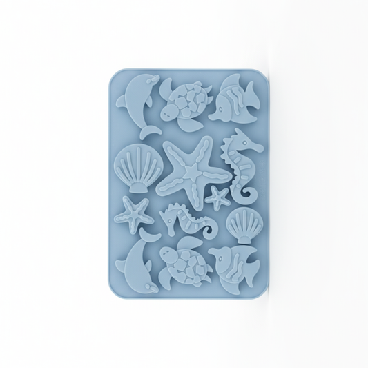 Ocean-Themed Silicone 13-Cavity Multipurpose Chocolate & Baking Mold