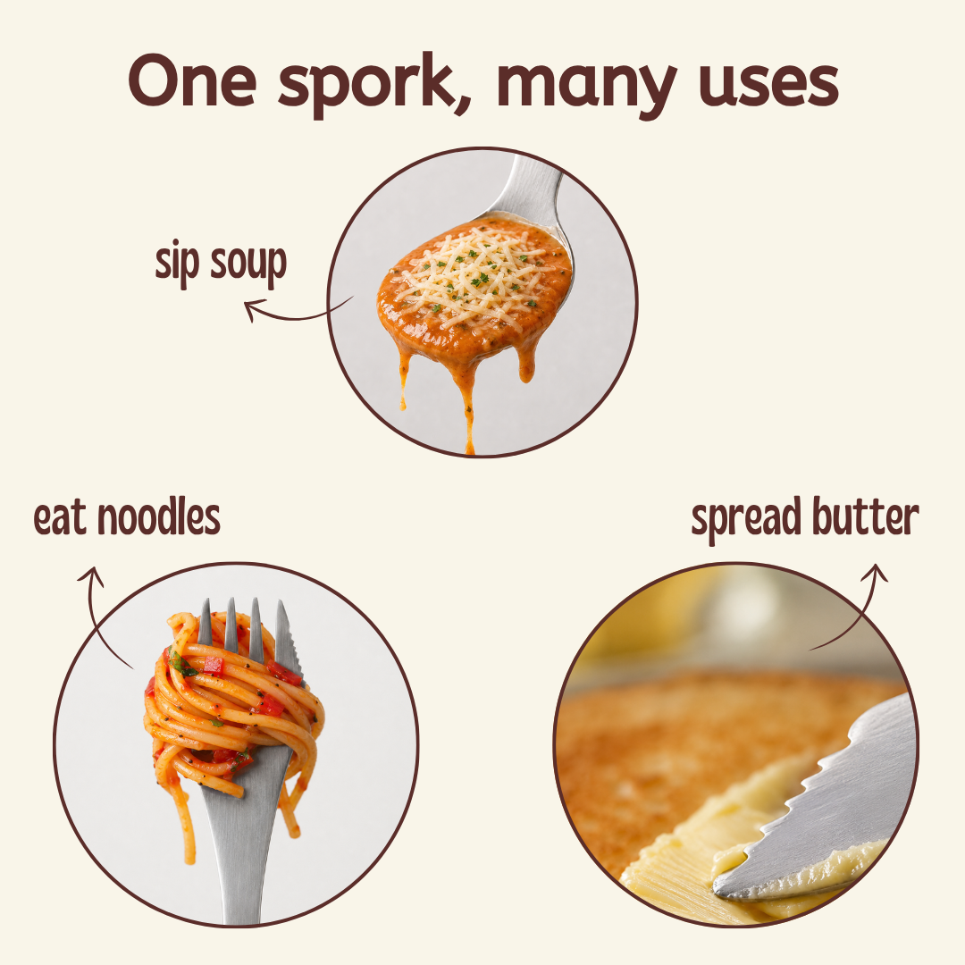 3-in-1 Stainless Steel Spork & Butter Knife | Spoon & Fork