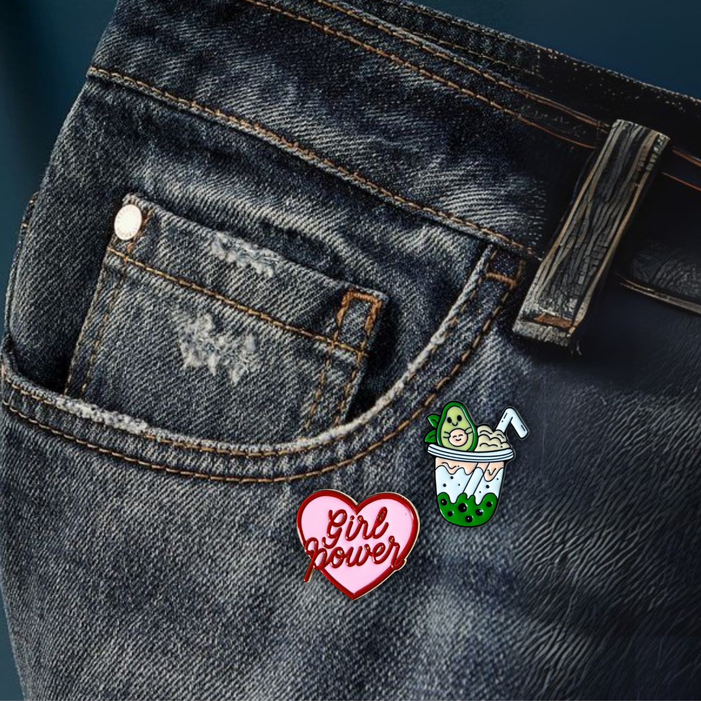 Girlie Pop Enamel Pins (Set of 2)