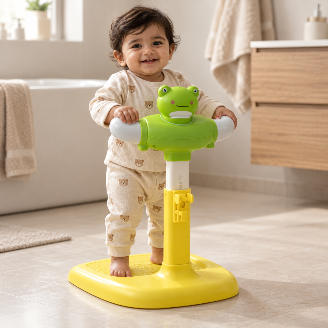 Baby Bath Stand for Kids & Toddlers | Adjustable Height & Width | Frog & Duck