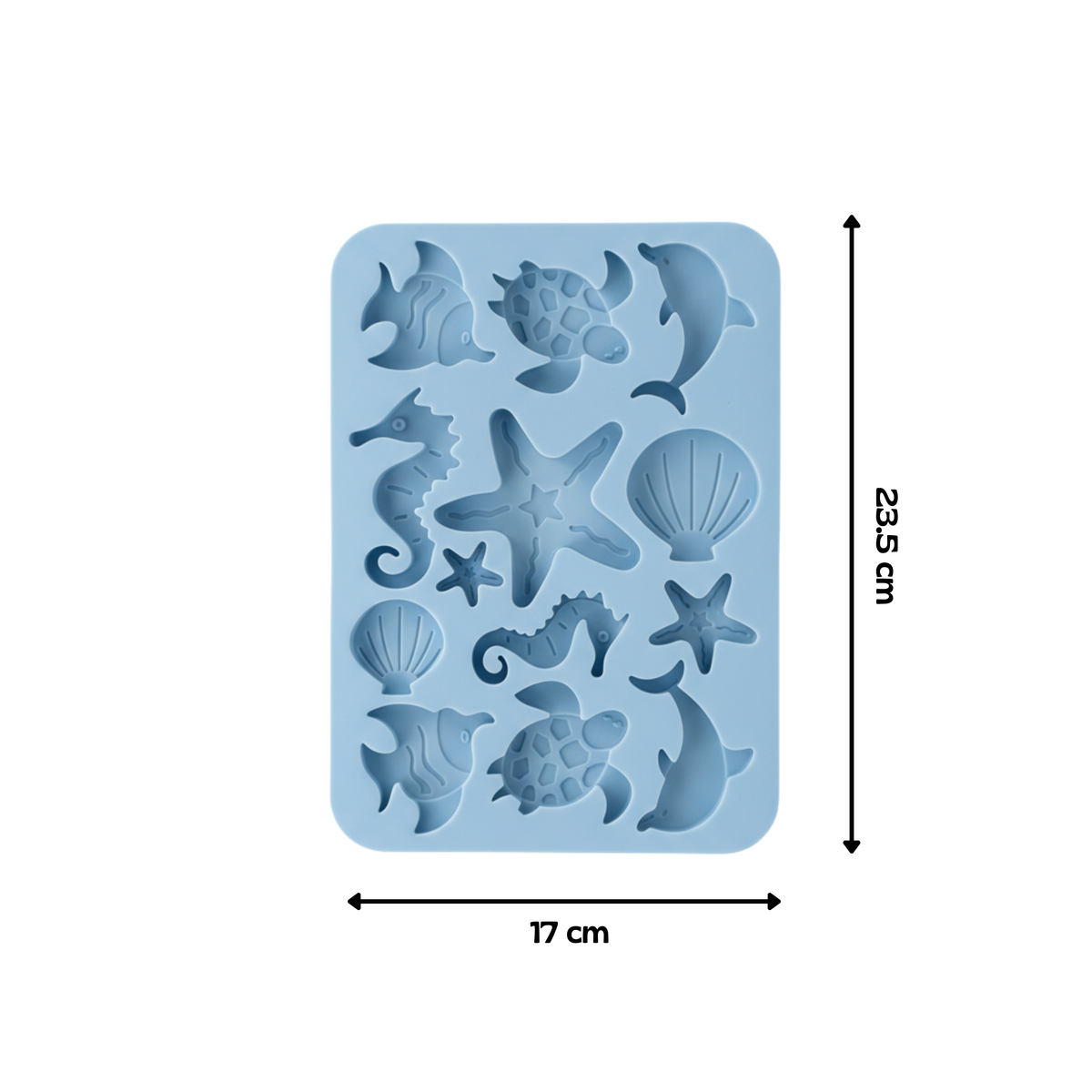 Ocean-Themed Silicone 13-Cavity Multipurpose Chocolate & Baking Mold