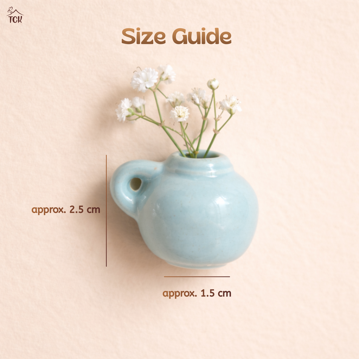 Set of 3 Mini Ceramic Vase Fridge Magnets