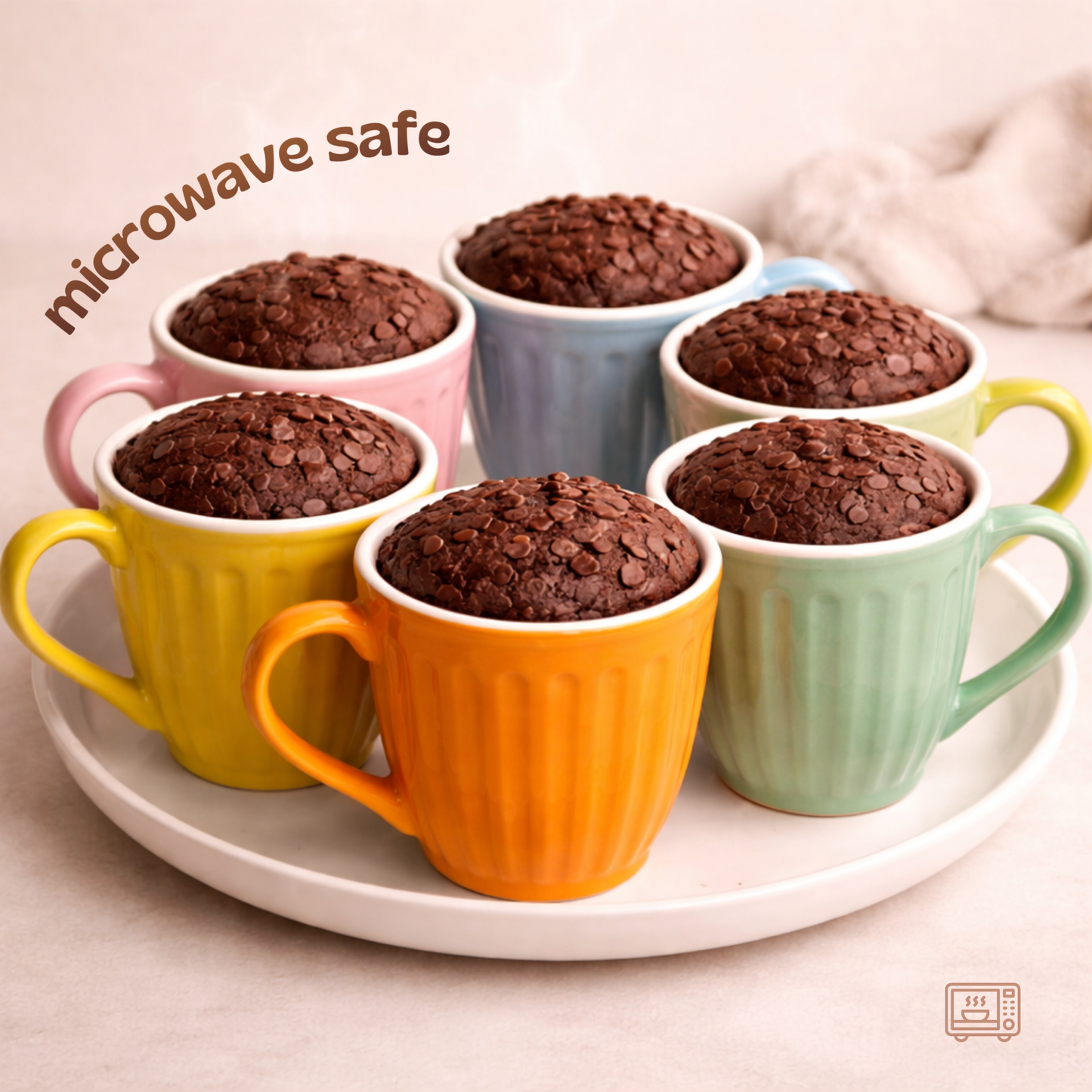 Ribbed Ceramic Pastel Mugs