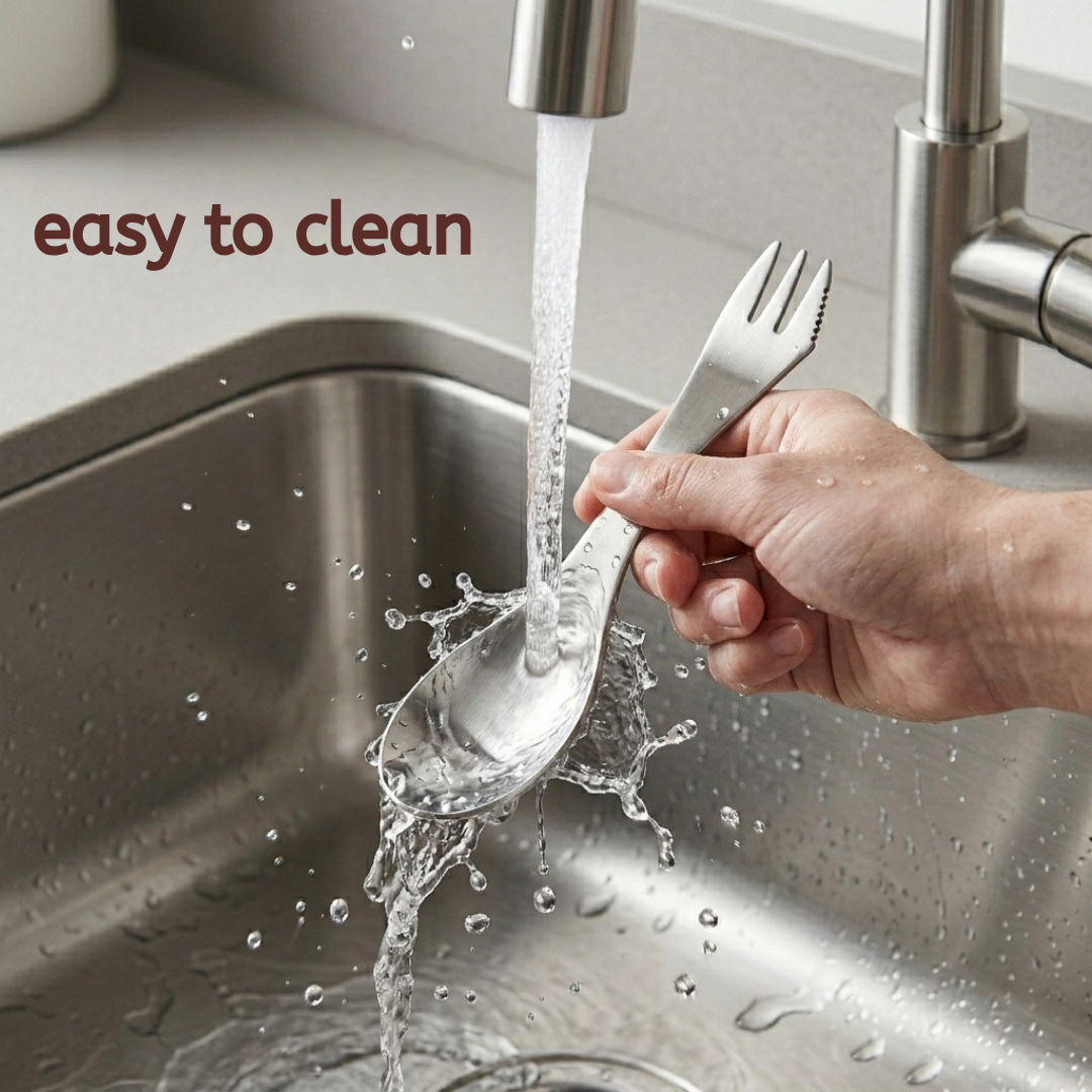 3-in-1 Stainless Steel Spork & Butter Knife | Spoon & Fork