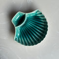 Double-Glazed Crackle Sea Shell Chip & Dip Plate