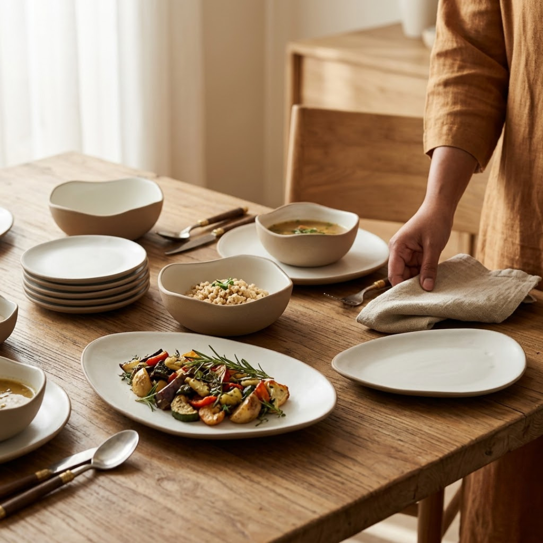 Snack Platter Set | 12-Piece Ceramic Serveware Set