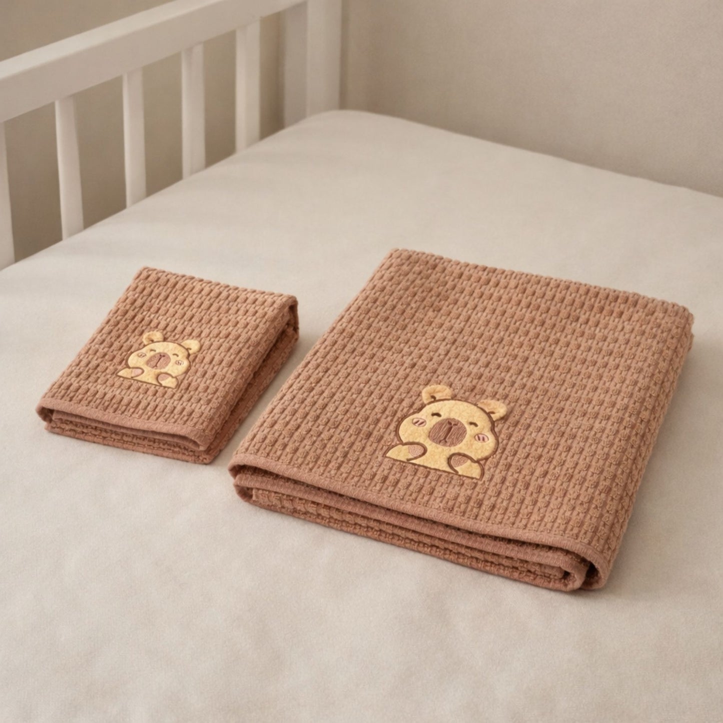 Ultra-Soft Baby Towel| ToddlerTeddy Bear Towel | Set of 2 | For Daily Use and Gifting
