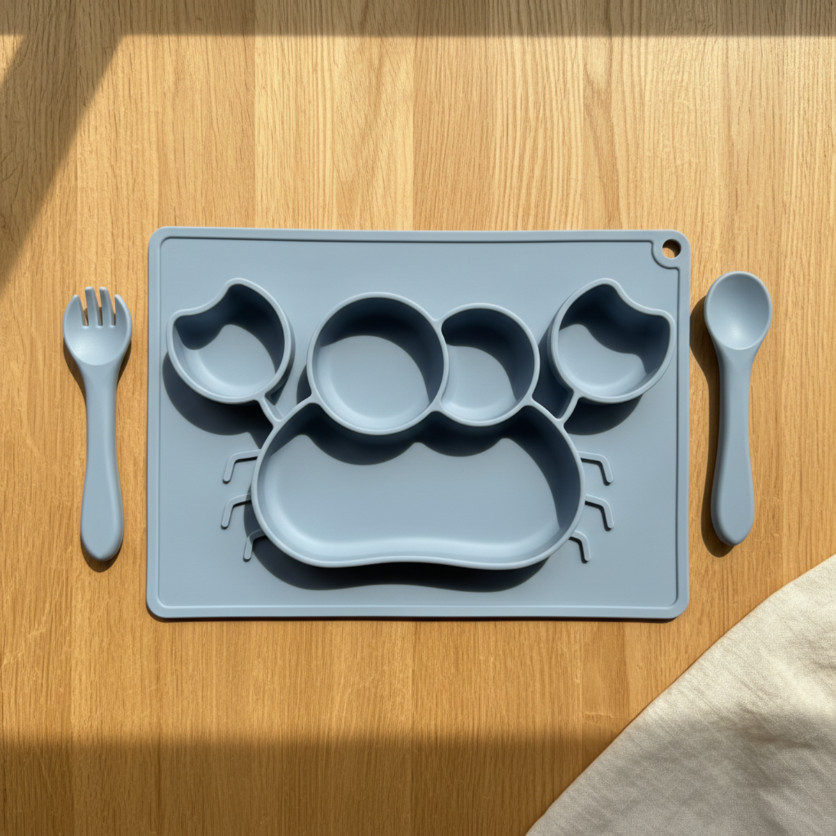 Meal Time Set | Soft Silicone Meal Plate with Animal Shapes for Kids