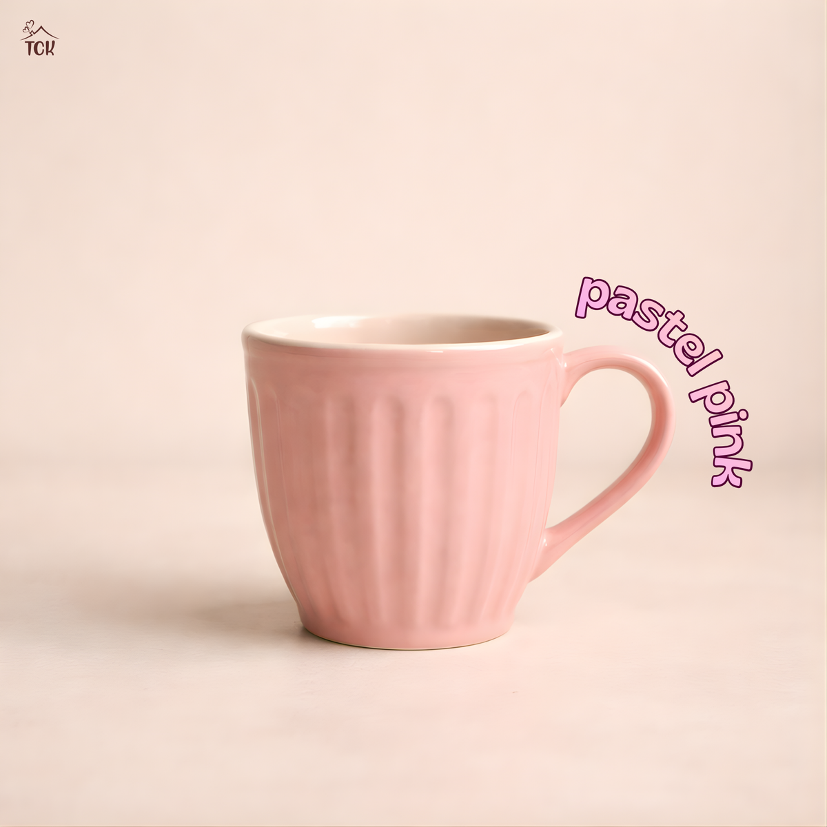 Ribbed Ceramic Pastel Cups