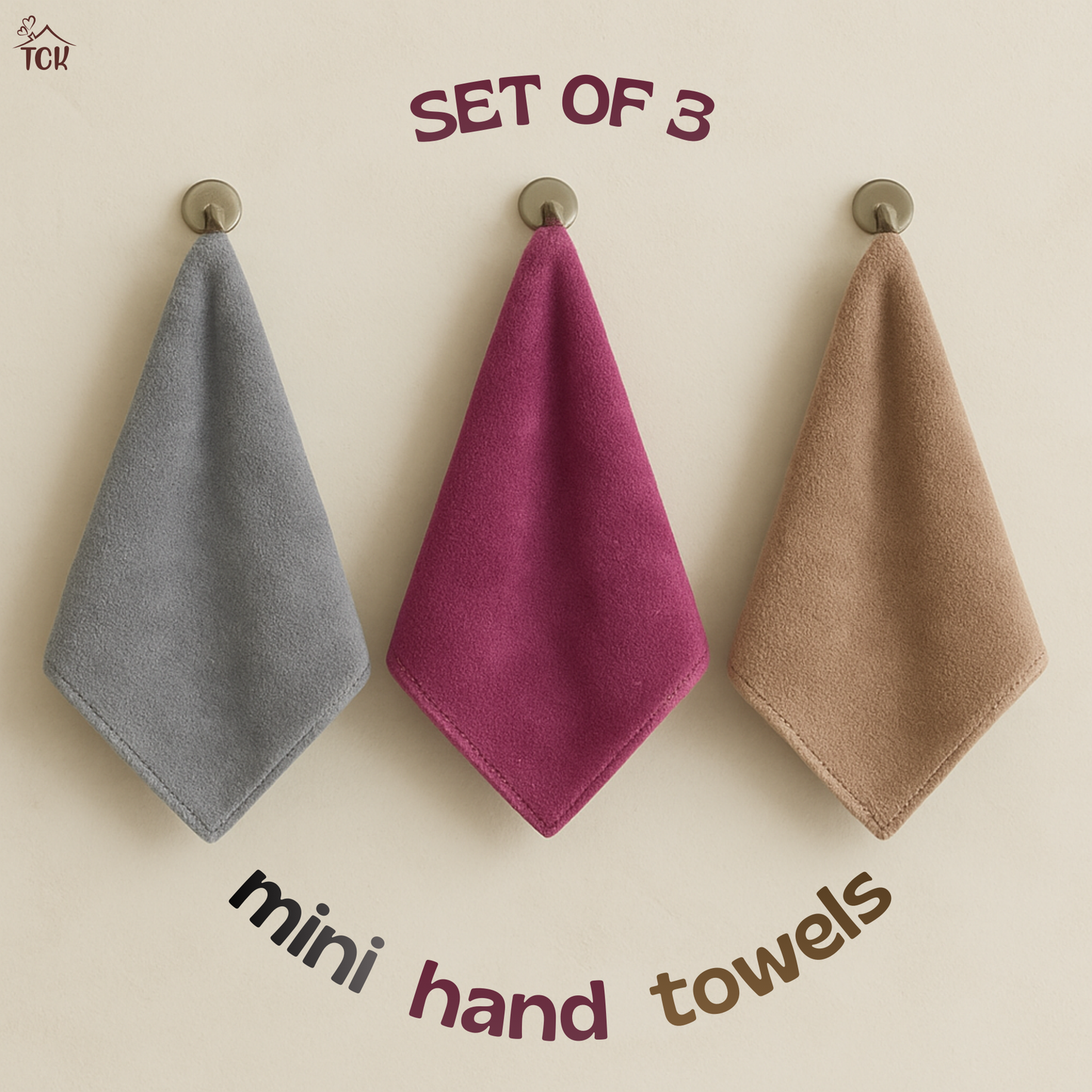 Mini Hand Towels (set of 3) | Feather-Feel Microfibre Everyday Use Hand Towels