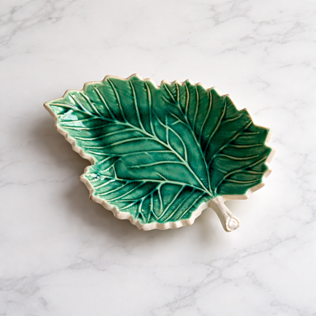Maple Leaf Bowl with Crackle Glaze