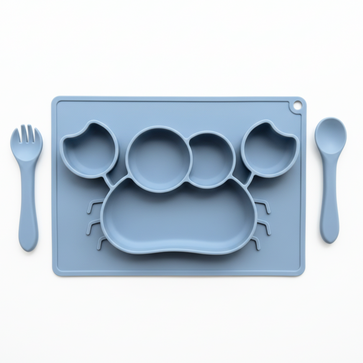 Meal Time Set | Soft Silicone Meal Plate with Animal Shapes for Kids
