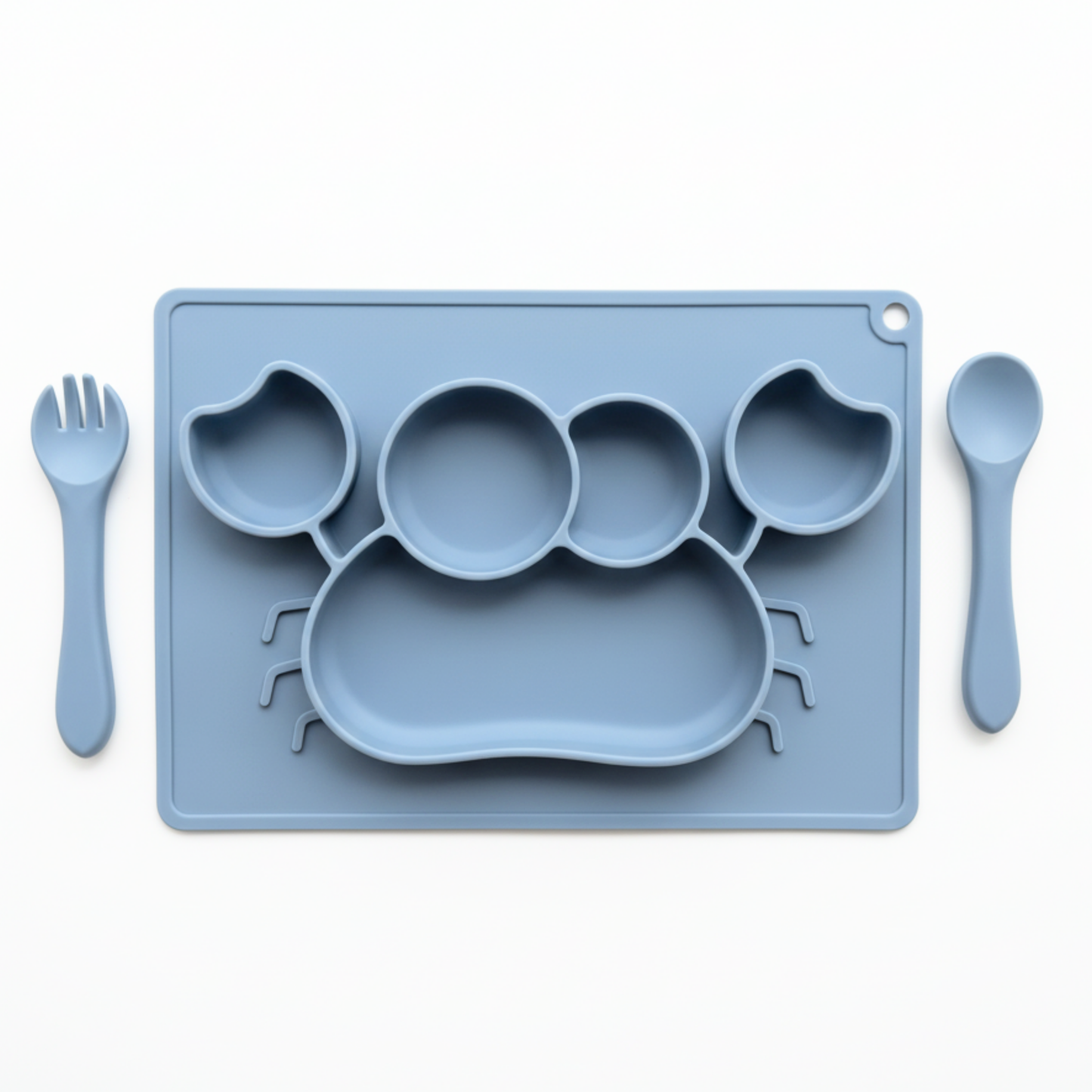 Meal Time Set | Soft Silicone Meal Plate with Animal Shapes for Kids