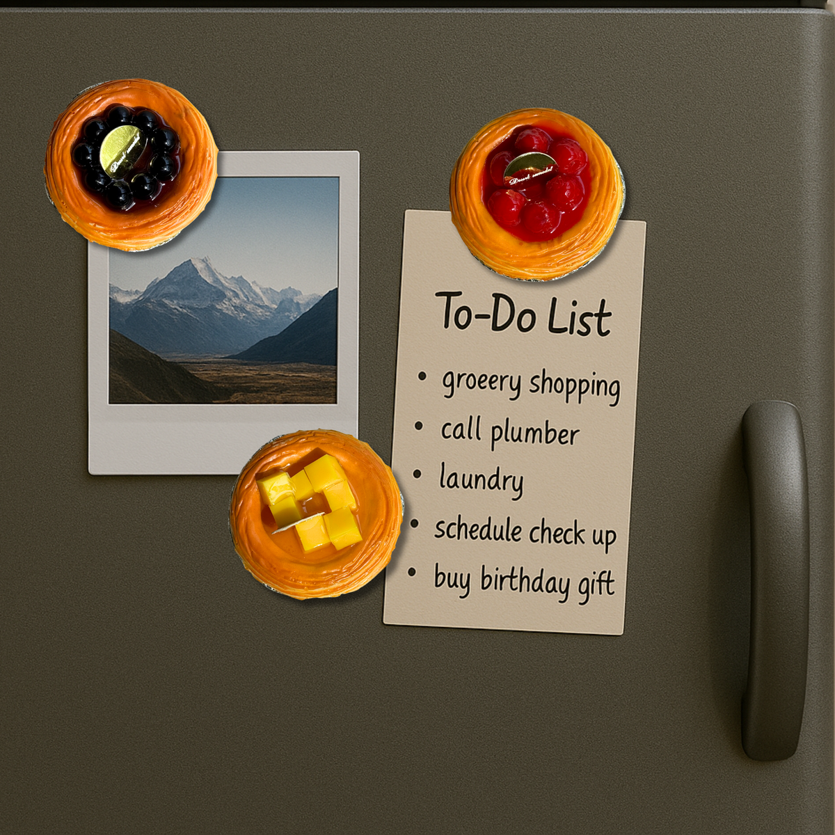 Fruit Tarts Fridge Magnet