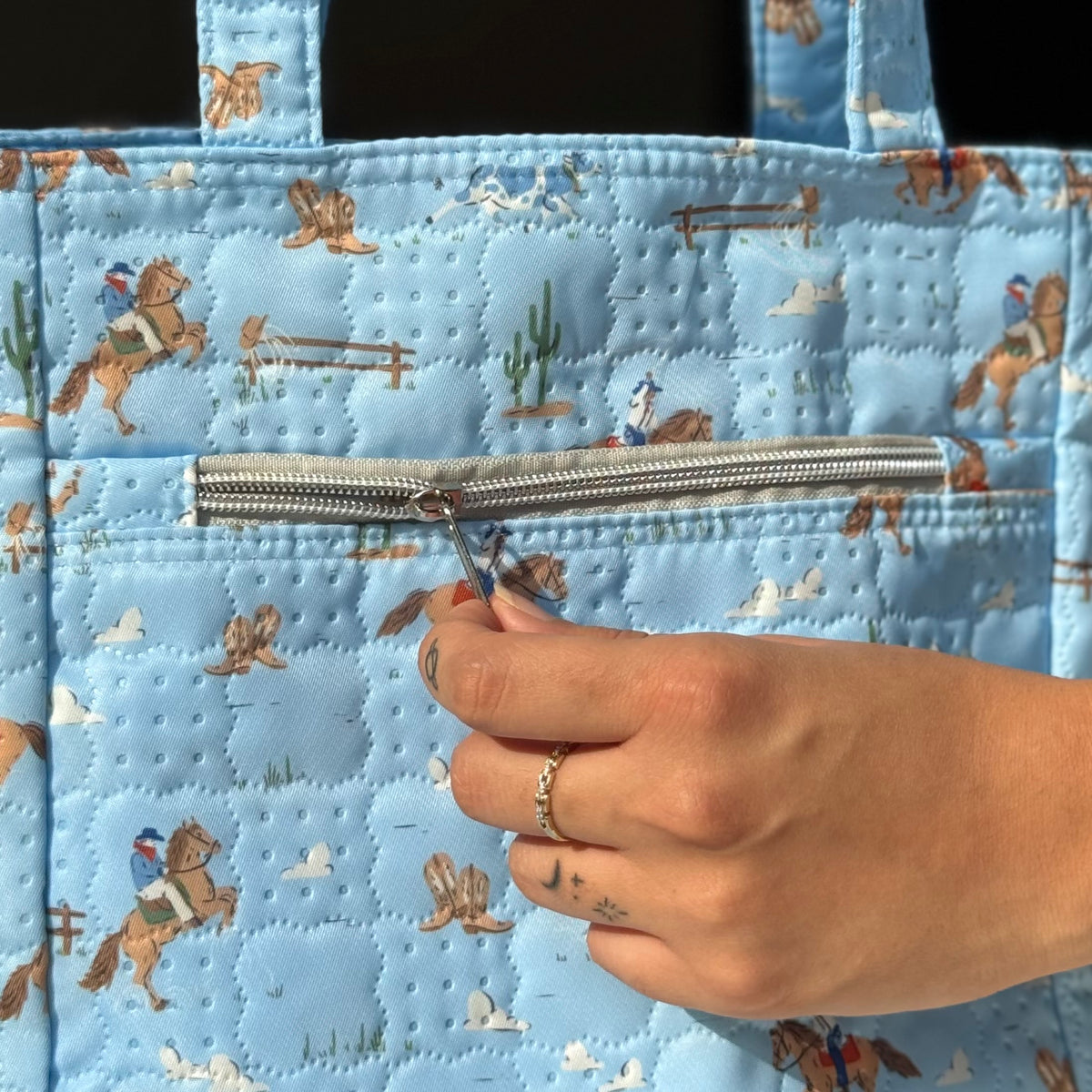 Mini Tote Bag | Quilted Water Resistant Tote Bag