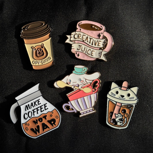 Coffee Enamel Pins