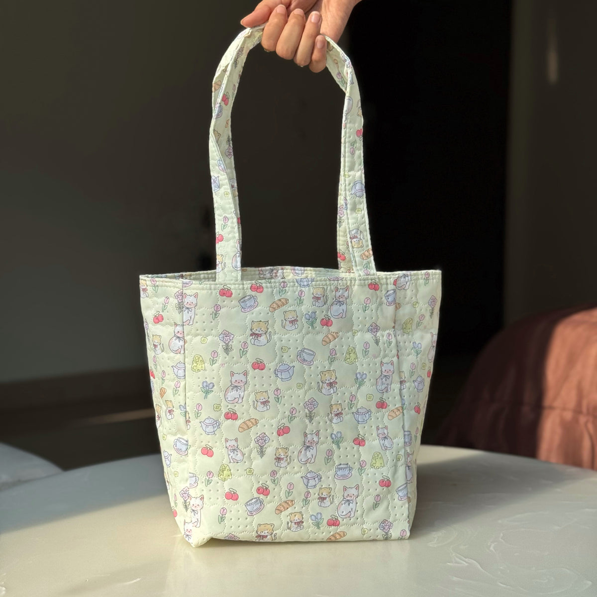 Mini Tote Bag | Quilted Water Resistant Tote Bag