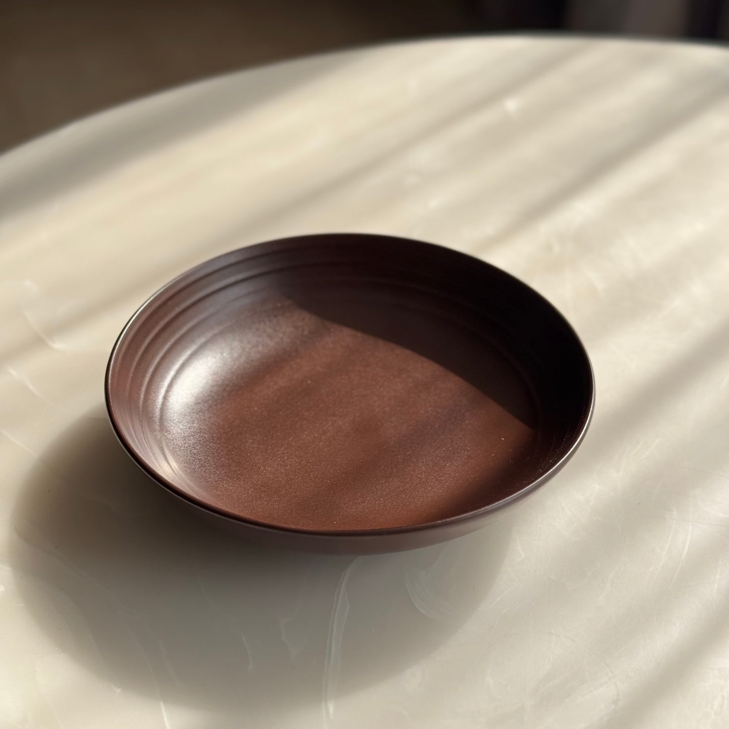 Chocolate Brown Ceramic Pasta Plate