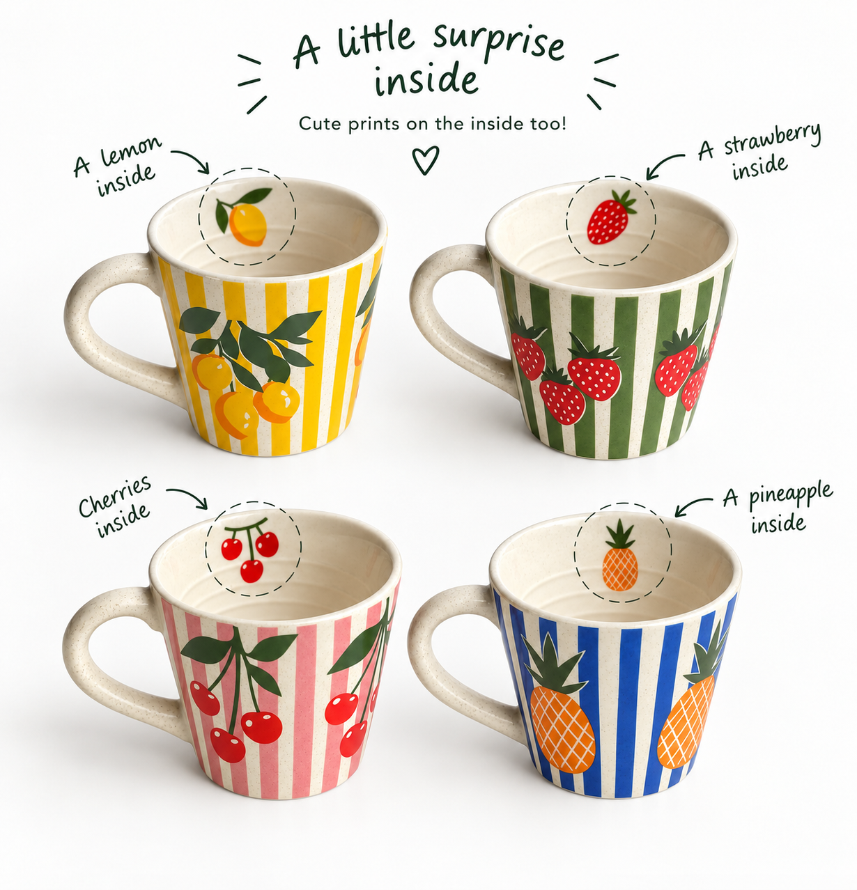 Set of 4 Cups | The Fruitea Cup Collection