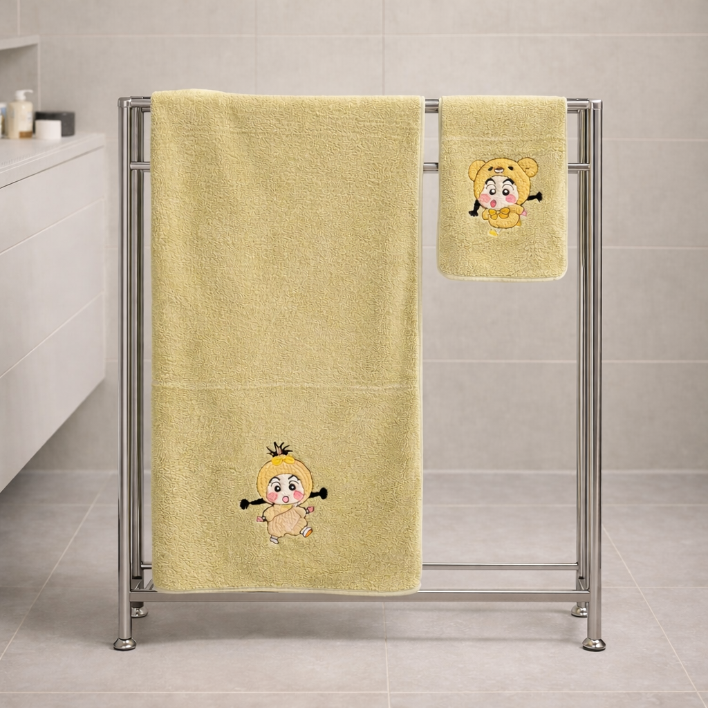 Microfiber Baby & Toddler Shinchan Towels | Set of 2 | Hand towel and Bath Towel | Daily use & Gifting