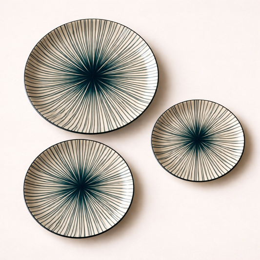 Set of 3 Tokusa Ceramic Plates