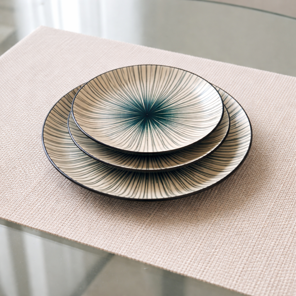 Set of 3 Tokusa Ceramic Plates